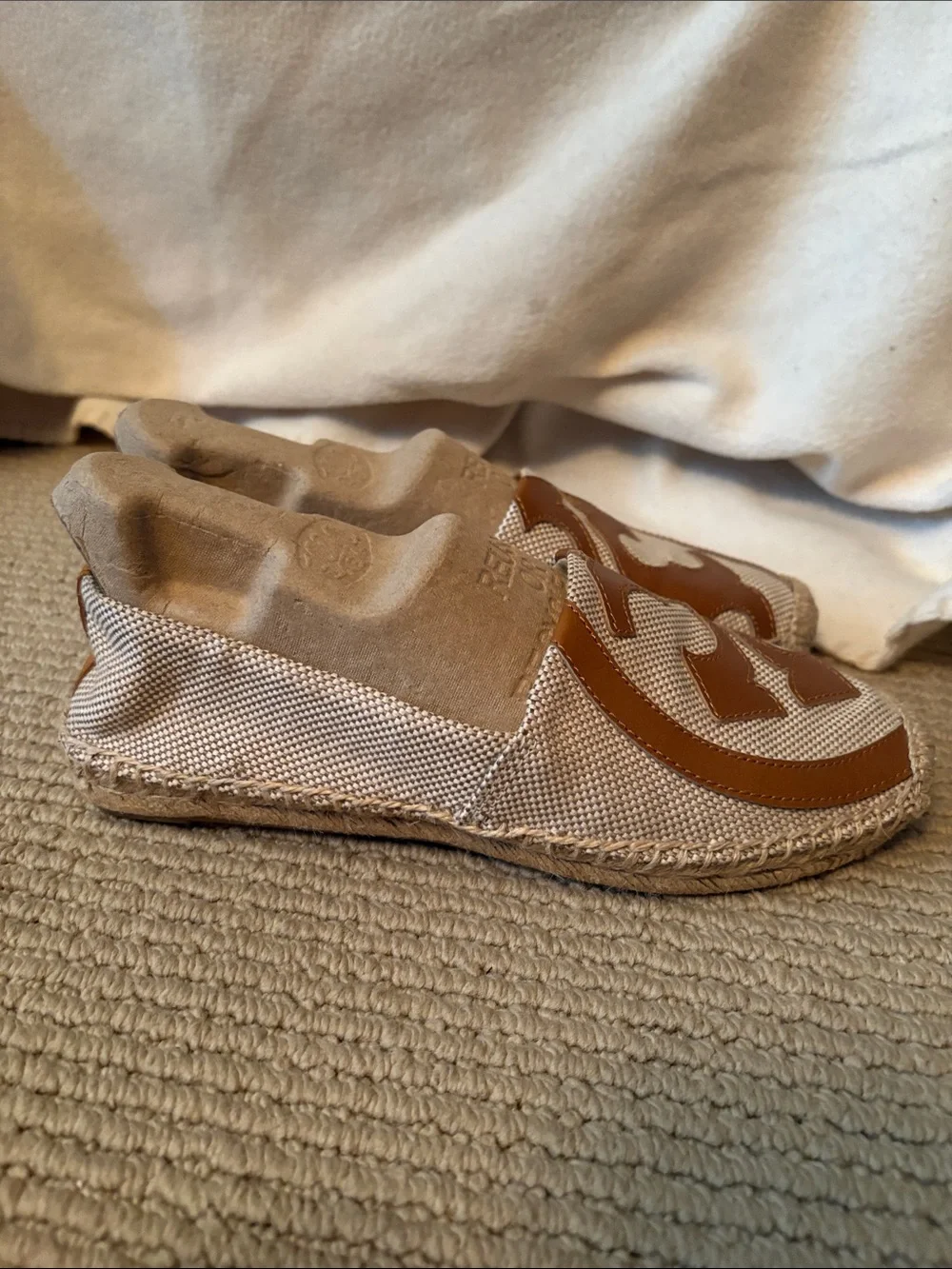 Tory Burch Espadrille with Tan Leather Logo